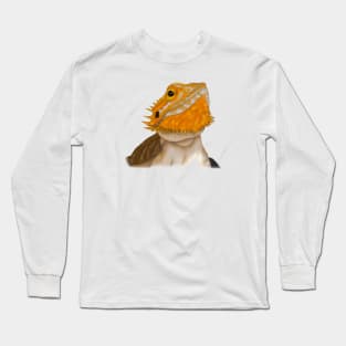 Cute Bearded Dragon Drawing Long Sleeve T-Shirt